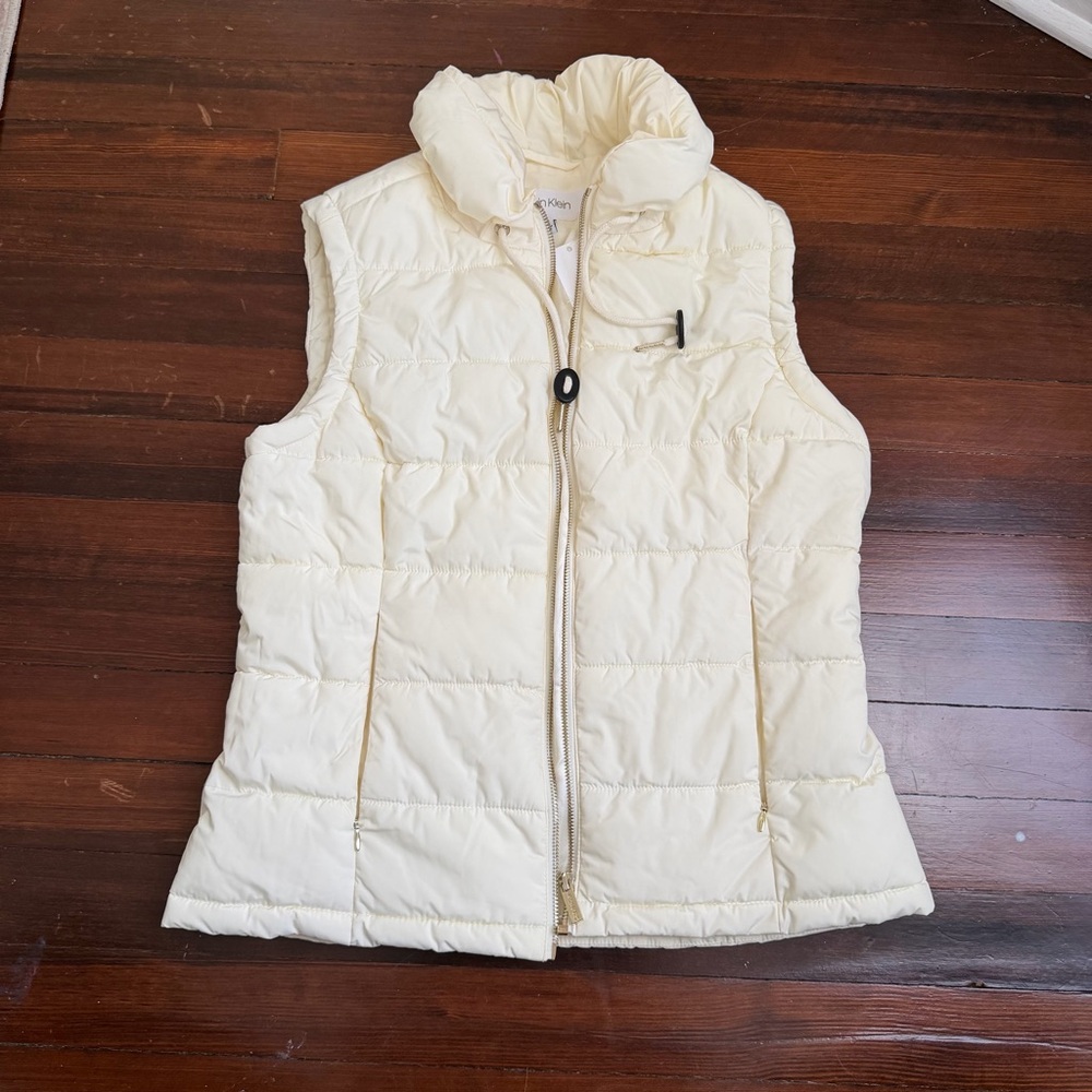Calvin Klein Cream Puffer Vest NWT